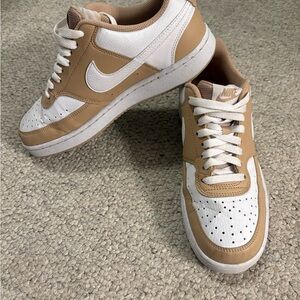 Nike Beige and White Casual Sneakers